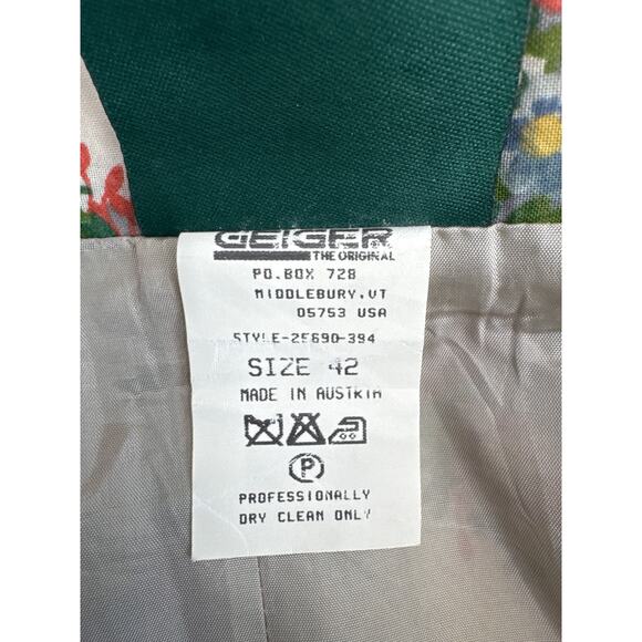 1980s Geiger Austria Floral Cotton Midi Skirt prairie folk retro Size 42 Medium - Picture 13 of 16